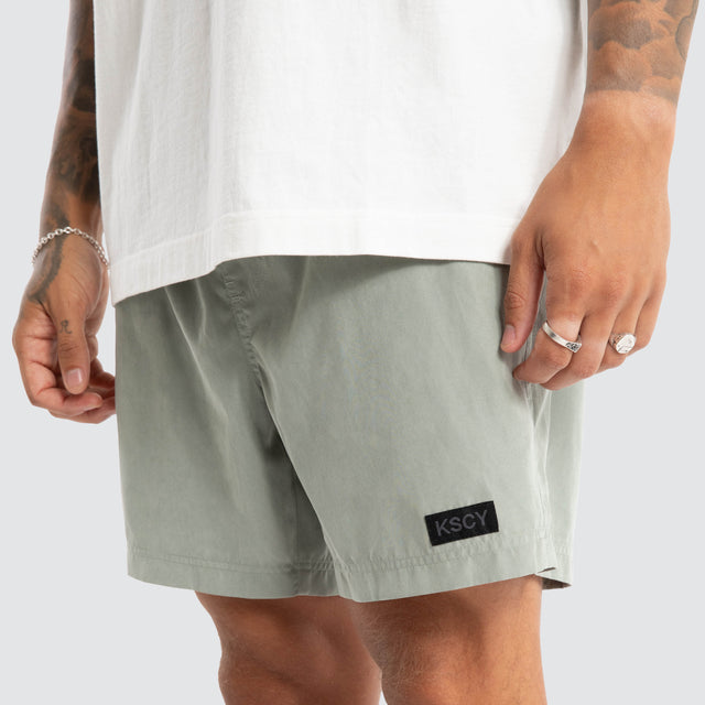 Sunrise Elastic Waist Shorts Sage Green