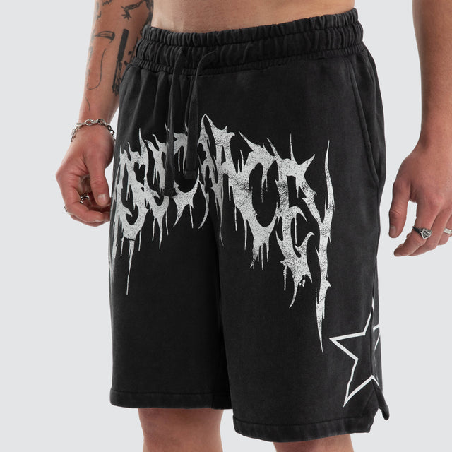 Model wears Cagey Loopback Basketball Short Mineral Black Shorts Black – image 4