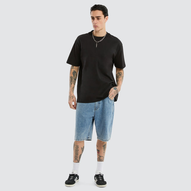 K6 Denim Jort Trashed Blue