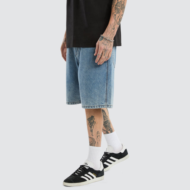 K6 Denim Jort Trashed Blue