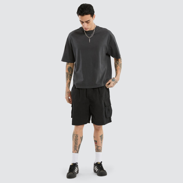 Mosh Baggy Cargo Short Jet Black