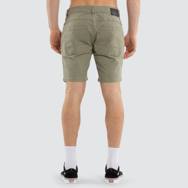 Model wears Wyvern Short Army Shorts Brown – image 5