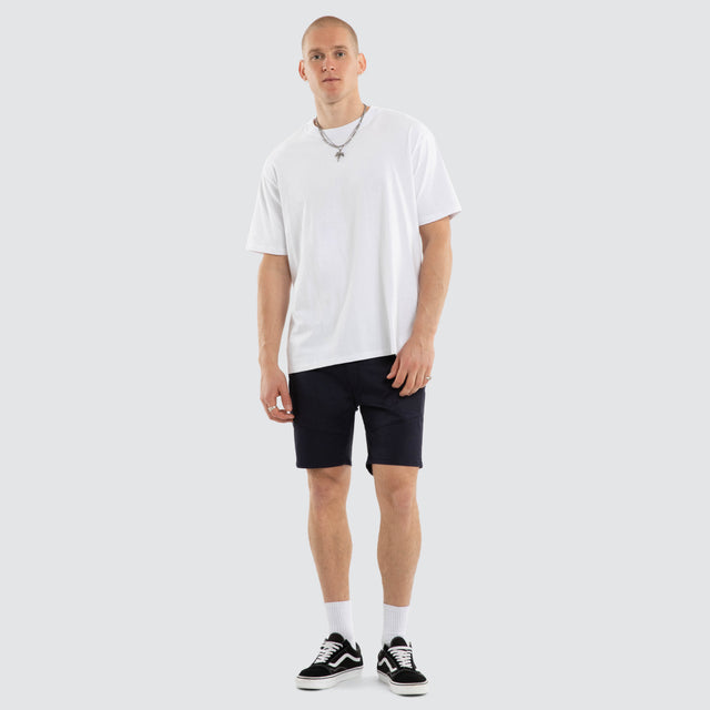 Model wears Wyvern Short Navy Shorts Navy – image 2