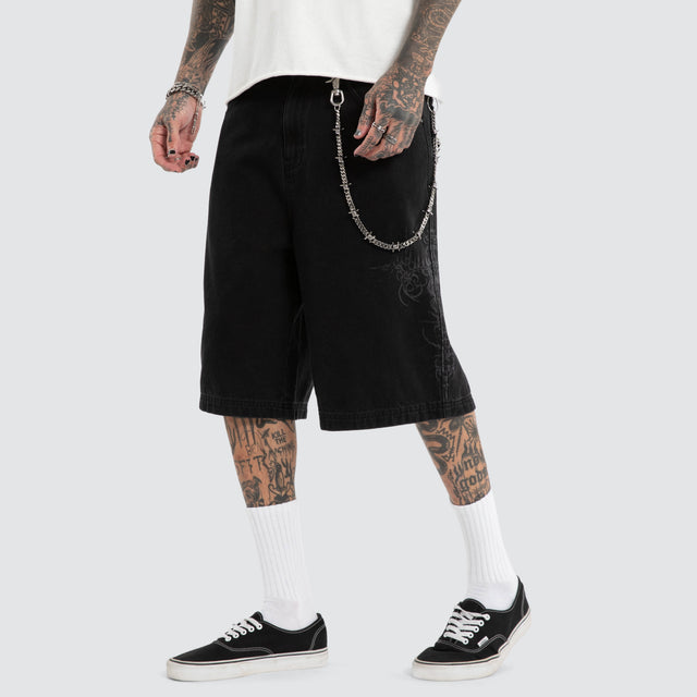 Luke Walker Tense K7 Super Baggy Jorts Black