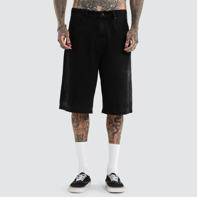 Luke Walker Tense K7 Super Baggy Jorts Black