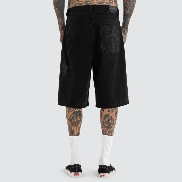 Luke Walker Tense K7 Super Baggy Jorts Black