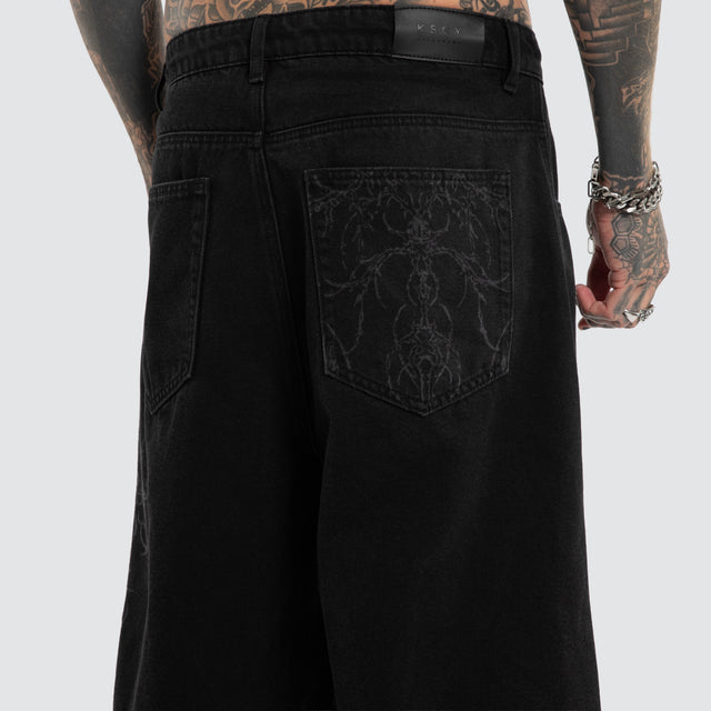 Luke Walker Tense K7 Super Baggy Jorts Black