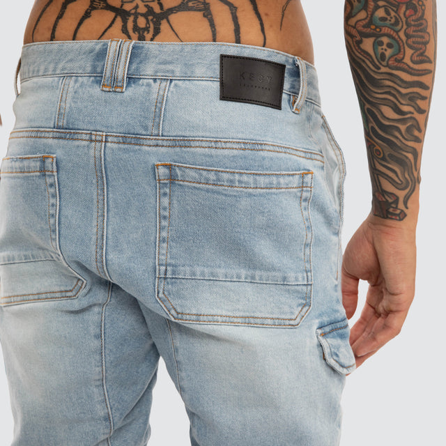 Salem Cargo Jogger Sunbleached Blue