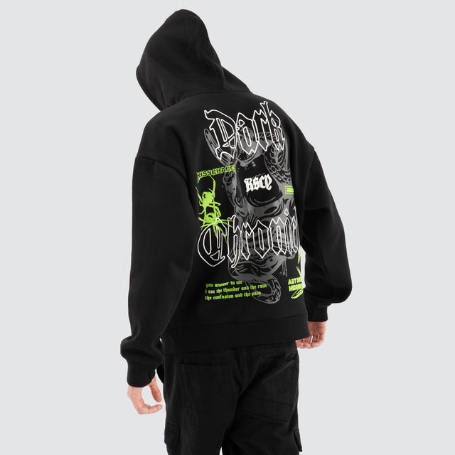 Wither Overszied Hoodie Jet Black