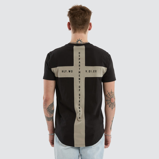 Smoke Dual Curved Tee Black/Grey