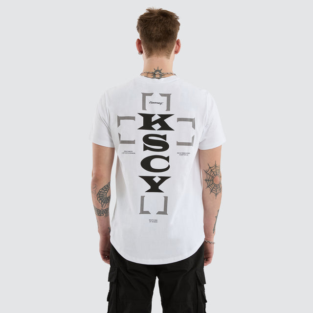 Hunter Dual Curved Tee Optical White