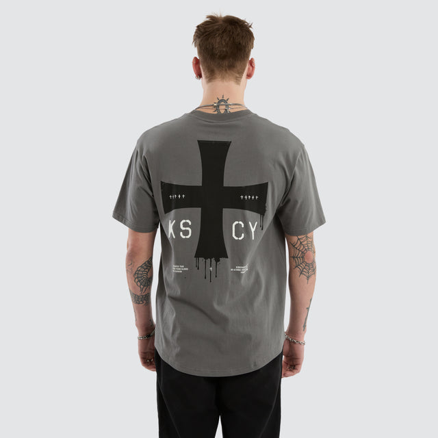 Desolation Box Fit Scoop Tee Charcoal