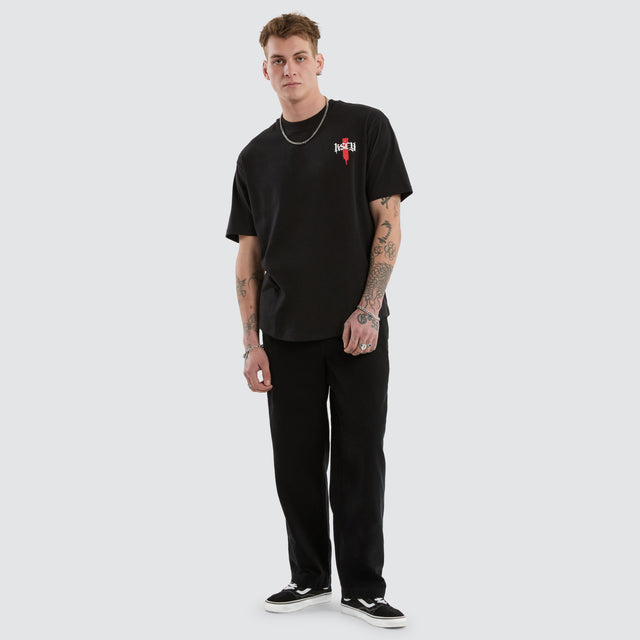 Villian Box Fit Scoop Tee Jet Black