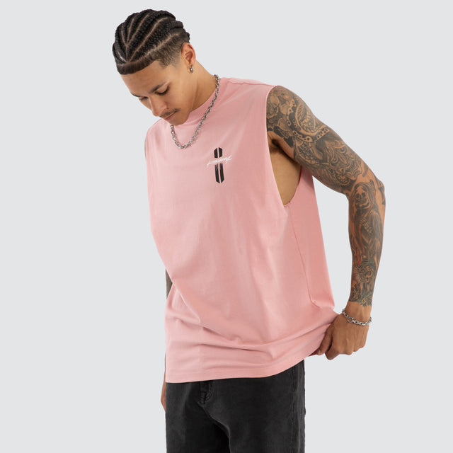 Model wears Pillar Relaxed Muscle Rose Muscle Tees Pink – image 5