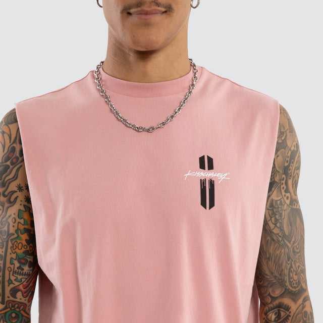 Model wears Pillar Relaxed Muscle Rose Muscle Tees Pink – image 4
