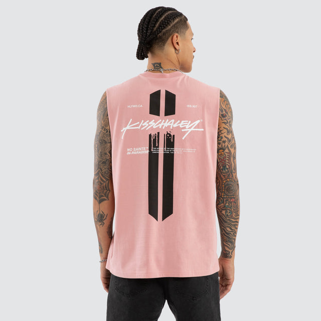 Model wears Pillar Relaxed Muscle Rose Muscle Tees Pink – image 1