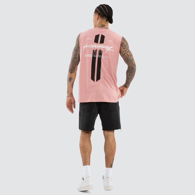 Model wears Pillar Relaxed Muscle Rose Muscle Tees Pink – image 3