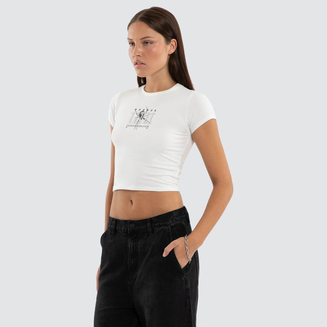 Violet Baby Tee Natural White