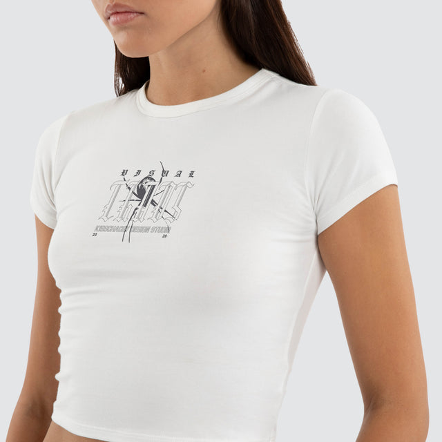 Violet Baby Tee Natural White