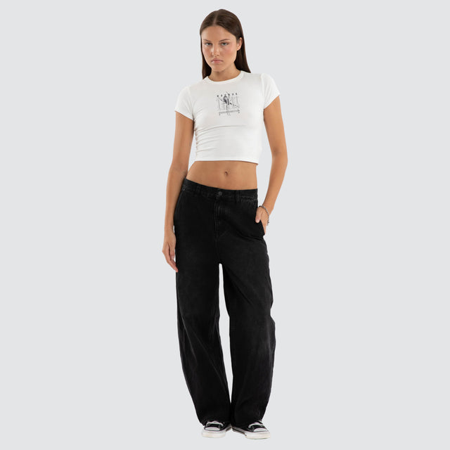 Violet Baby Tee Natural White