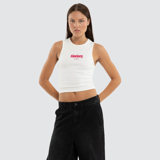 Astrid Rib Tank Natural White