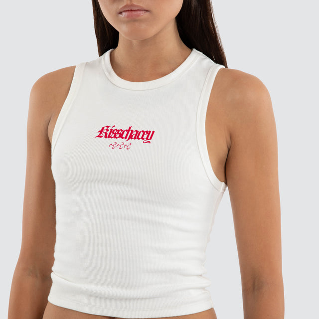 Astrid Rib Tank Natural White