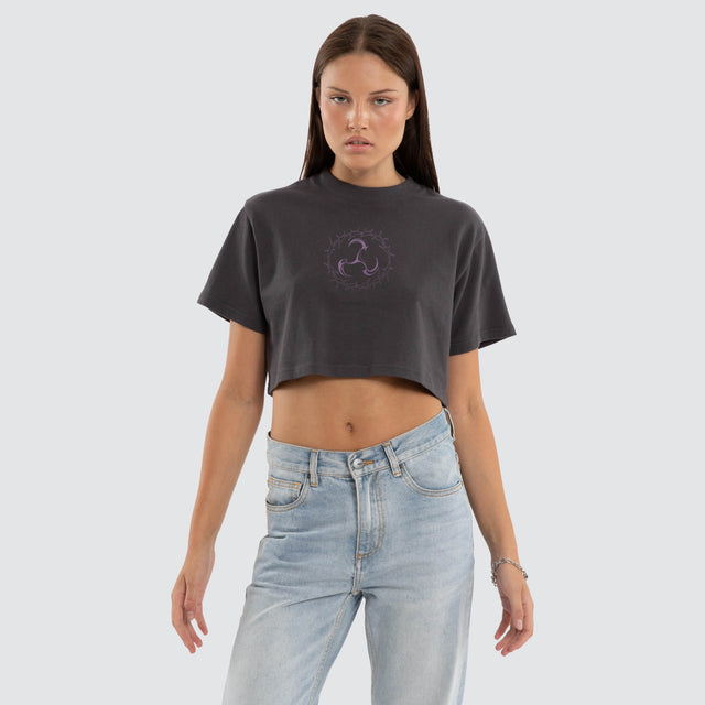 Elara Crop Tee Asphalt