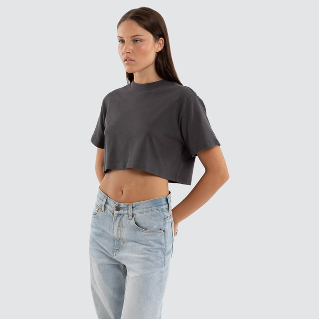 Vail Crop Tee Asphalt