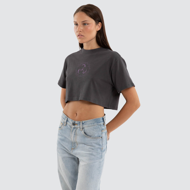 Elara Crop Tee Asphalt