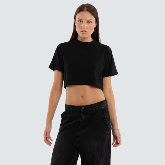 Vail Crop Tee Jet Black