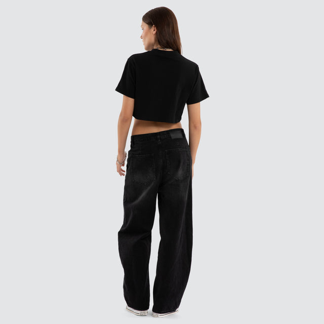 Vail Crop Tee Jet Black