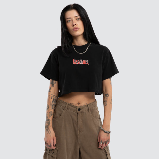 Shadow Crop Tee Jet Black