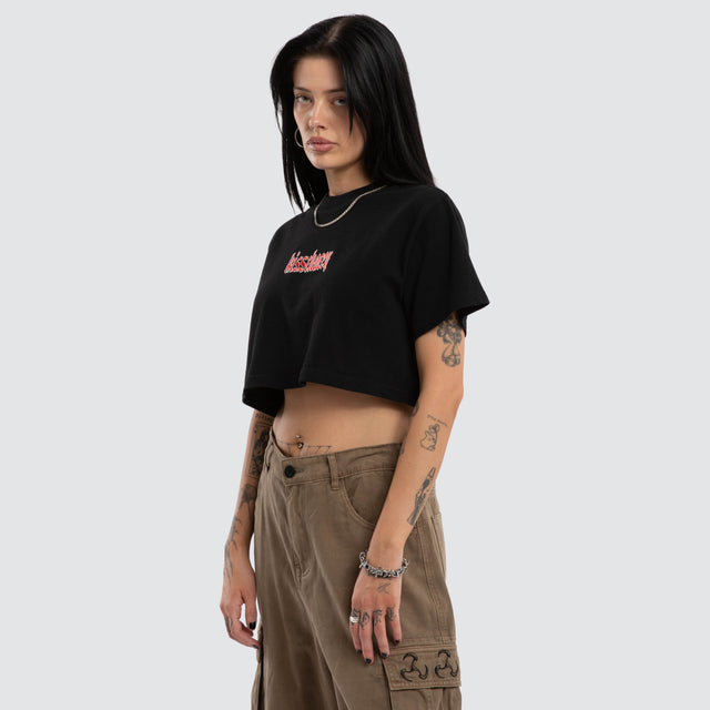 Shadow Crop Tee Jet Black