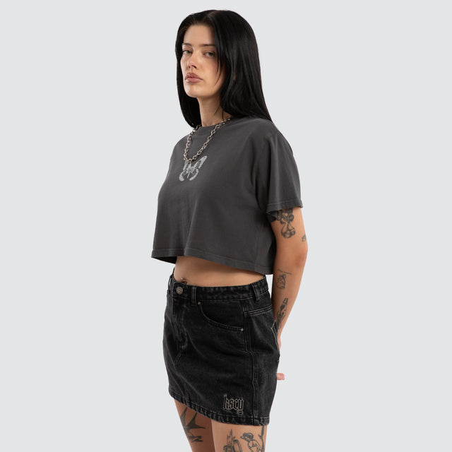 Storm Crop Tee Asphalt