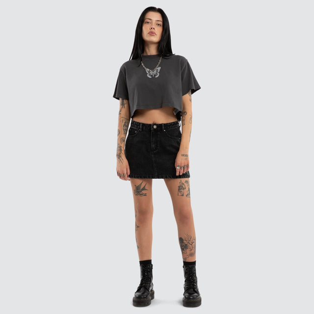 Storm Crop Tee Asphalt