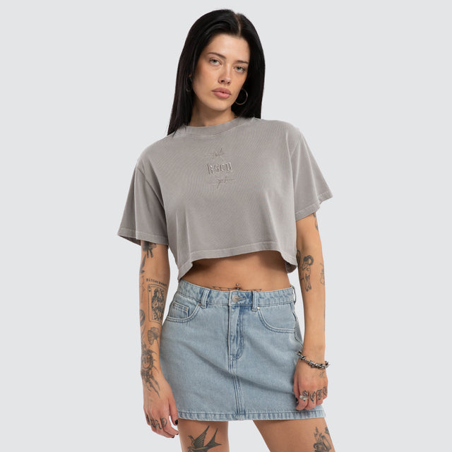 Raven Crop Tee Pigment Alloy