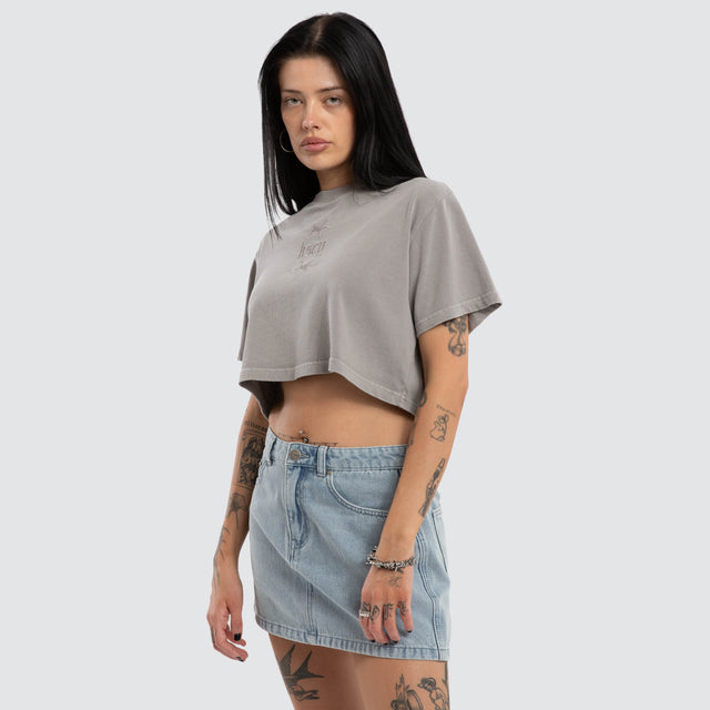 Raven Crop Tee Pigment Alloy