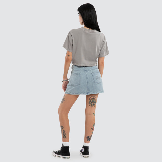 Raven Crop Tee Pigment Alloy