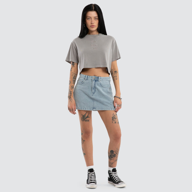 Raven Crop Tee Pigment Alloy