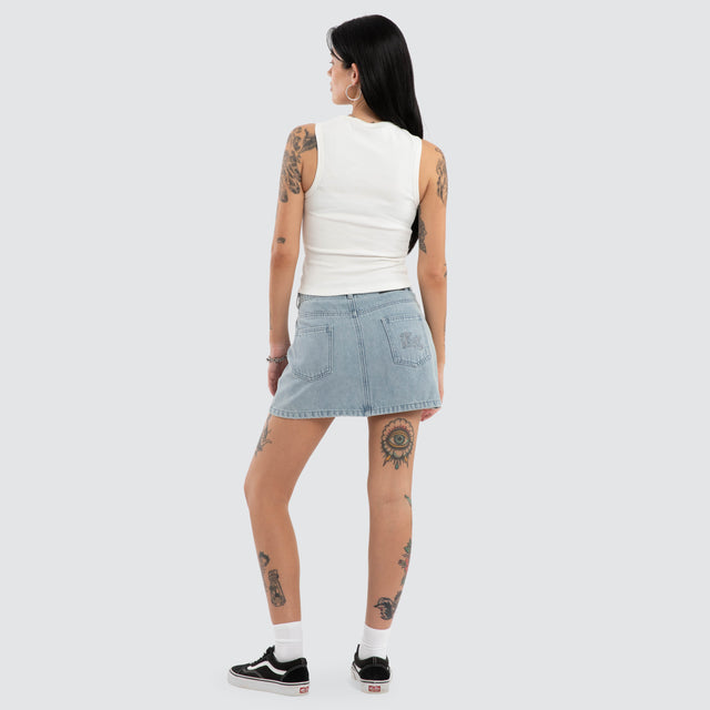 Model wears Lenora Rib Tank Natural White Tanks White – image 2