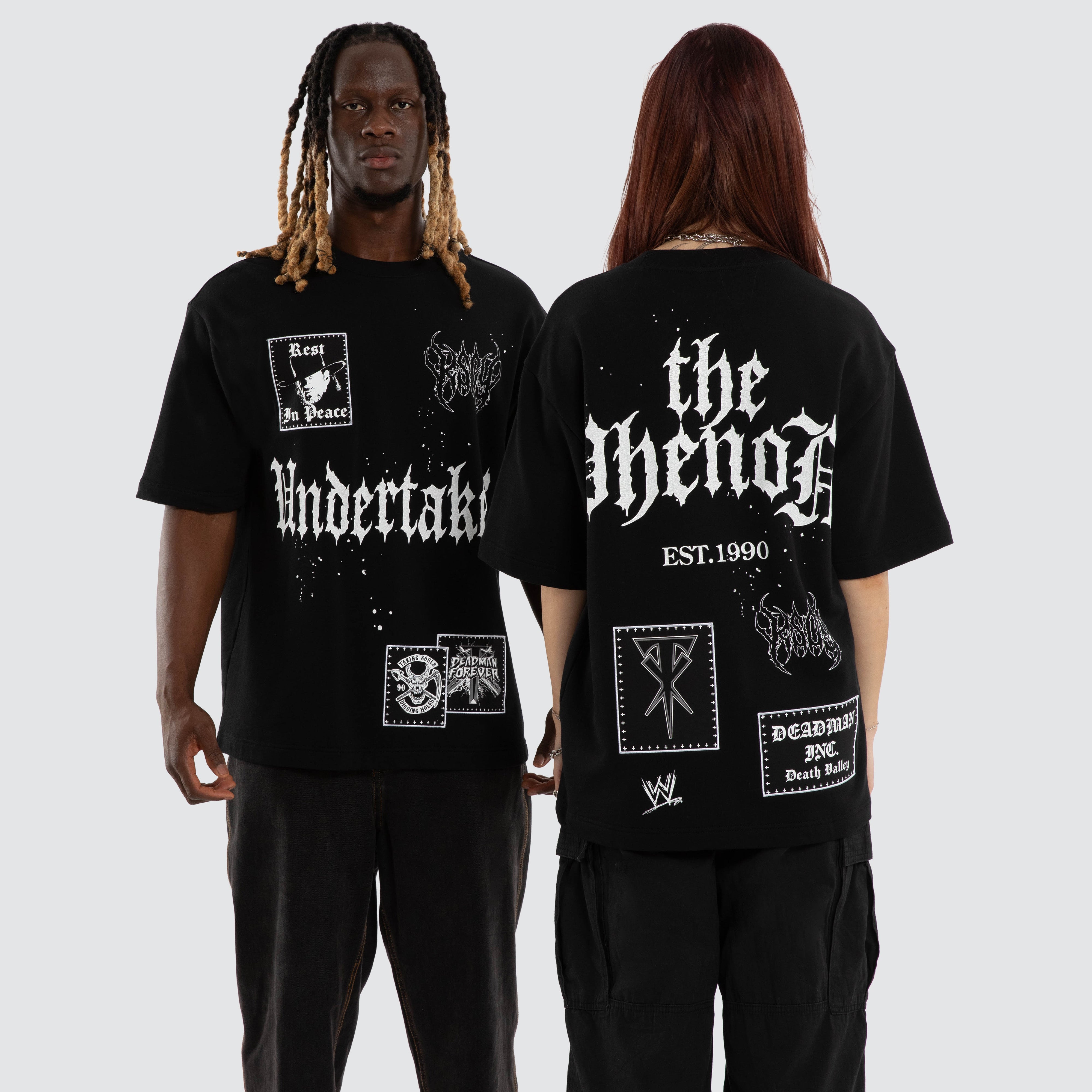 WWE x KSCY The Undertaker Casket Oversized Tee in Black