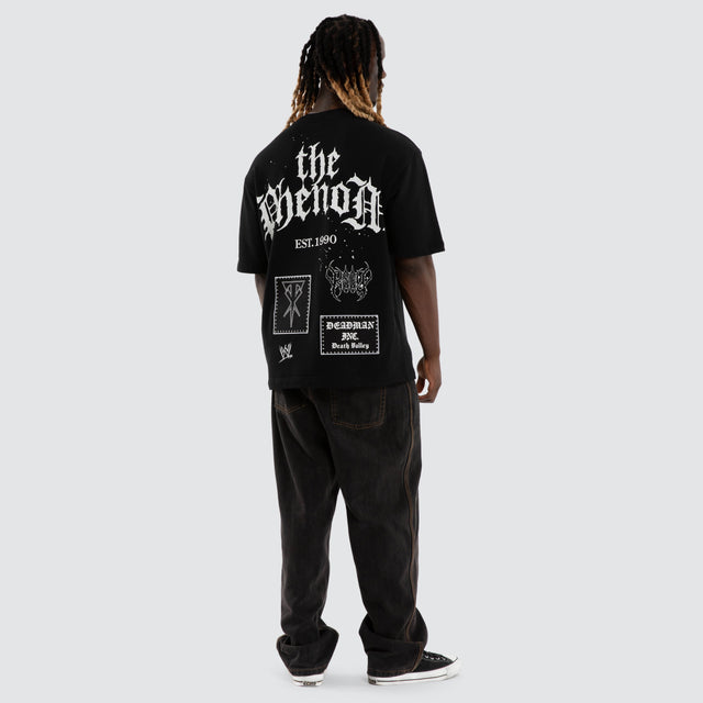 Model wears The Undertaker Casket Oversized Tee Jet Black T-Shirts Black – image 5