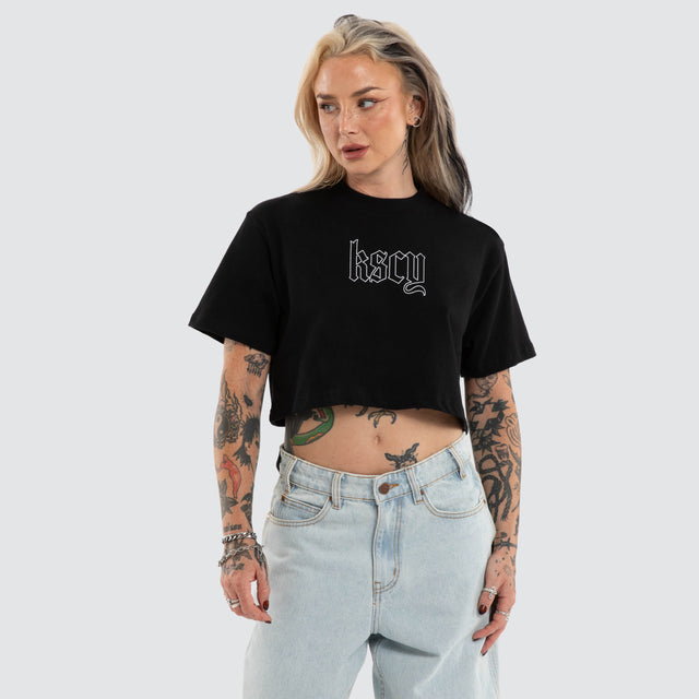 Seraphina Crop Tee Jet Black