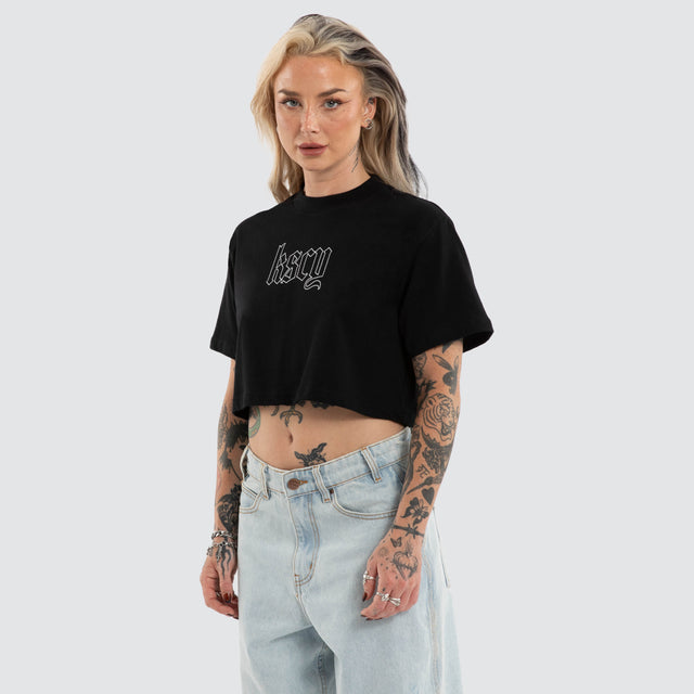 Seraphina Crop Tee Jet Black