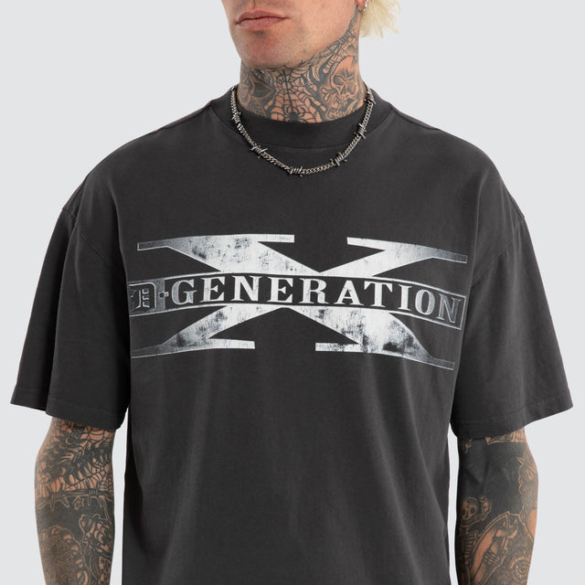 Model wears D-Gen X Suck It Street Tee Pigment Black T-Shirts Black – image 5