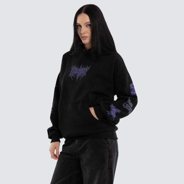 Francesca Box Fit Hoodie Jet Black