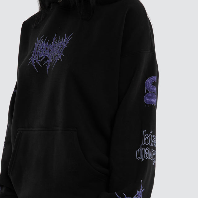 Francesca Box Fit Hoodie Jet Black