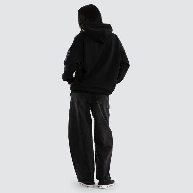 Francesca Box Fit Hoodie Jet Black