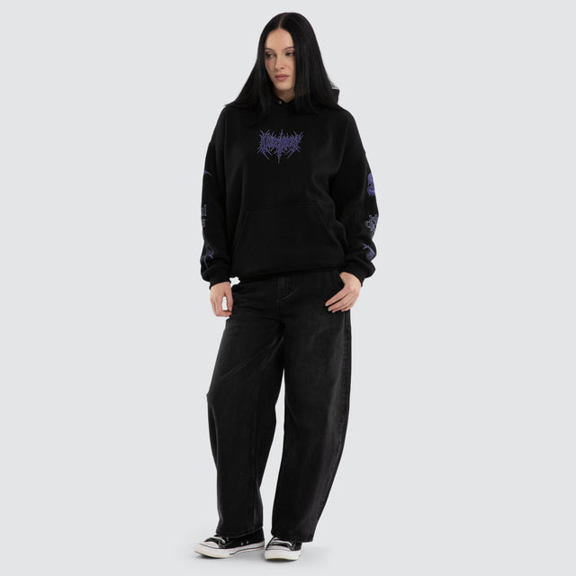 Francesca Box Fit Hoodie Jet Black