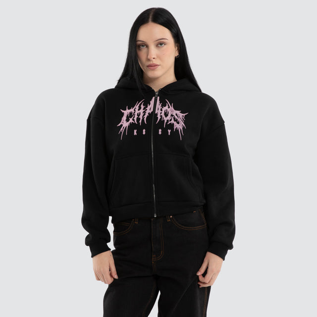 Caterina Street Zip Hoodie Jet Black